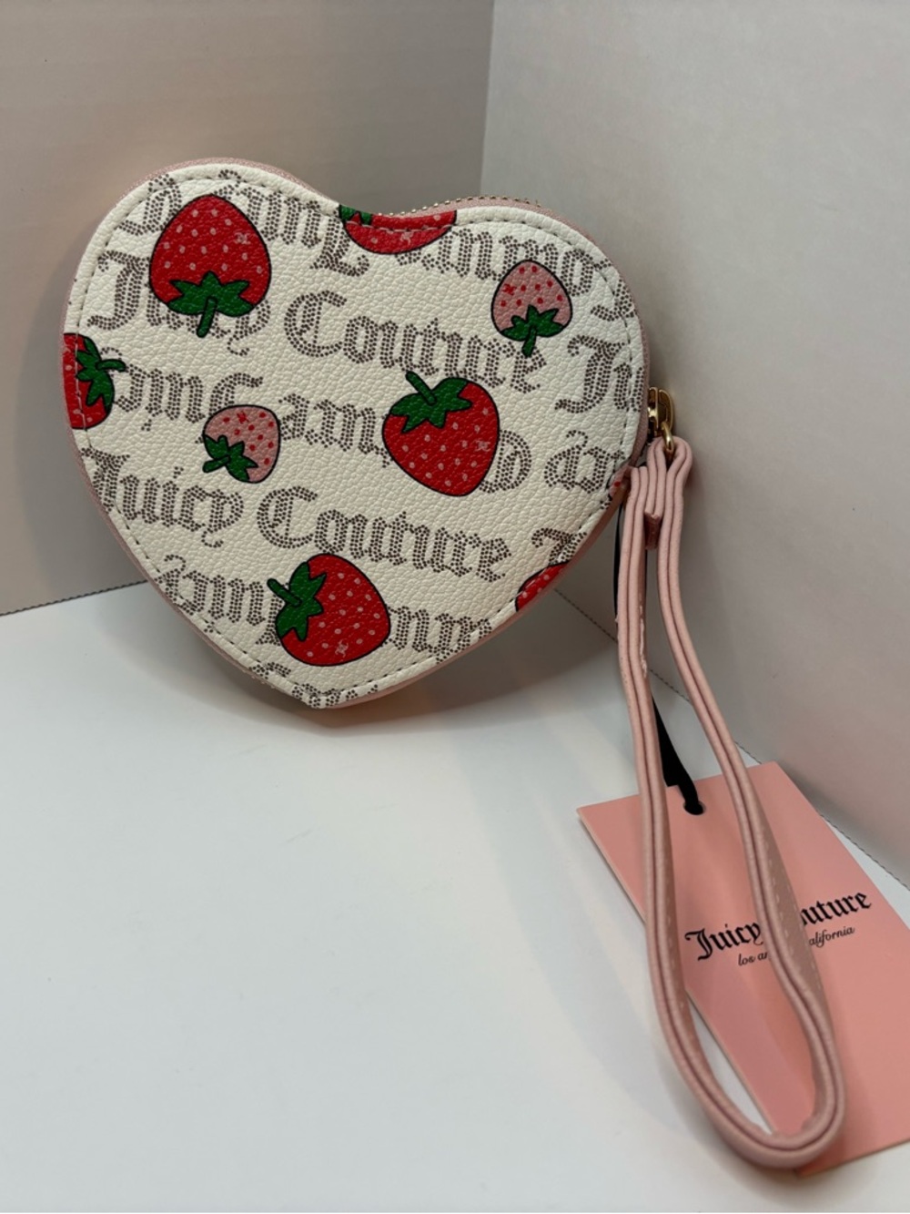 Juicy Couture Heart Strawberry Wristlet  zip around - Pink, Red, - Picture 2 of 4